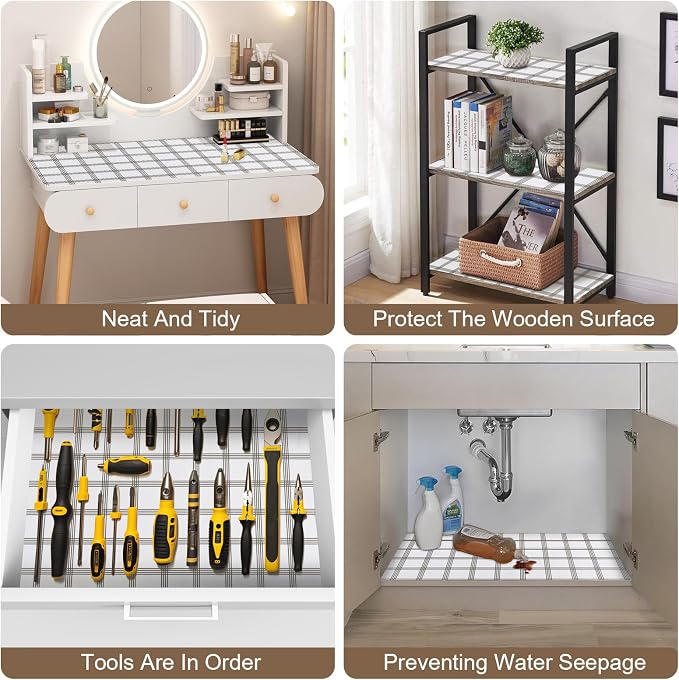 OcePor Non-Adhesive Drawer and Shelf Liner 12IN x 30FT，Non Slip Cabinet and - Image 7