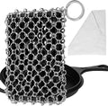 Herda 316L Cast Iron Scrubber Cleaner, Large Chainmail Scrubber by Betterqualitybetterlife