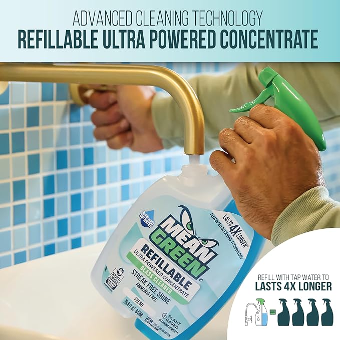 Mean Green Refillable Ultra Powered CONCENTRATE Glass Cleaner, 14.3 Ounce - Image 3