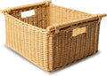 The Basket Lady Pole Handle Wicker Storage Basket, 18 in L x 14.5 in W x 9 in H by TheBasketLady
