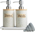 Kitchen Soap Dispenser Set, Ceramic Hand and Dish Soap Dispenser Set by YHOSSEUN