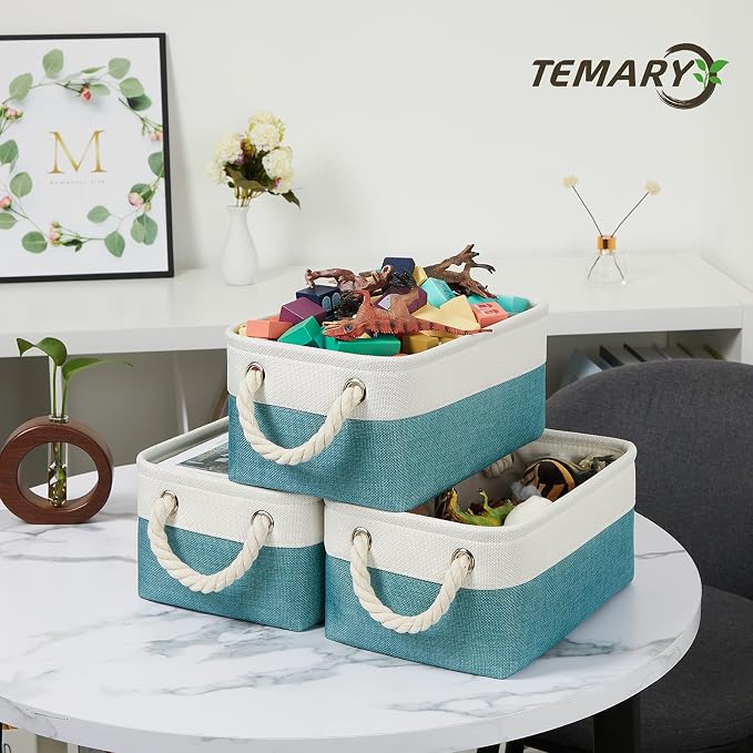 Temary Small Fabric Basket Shelf Storage Bins - Image 5