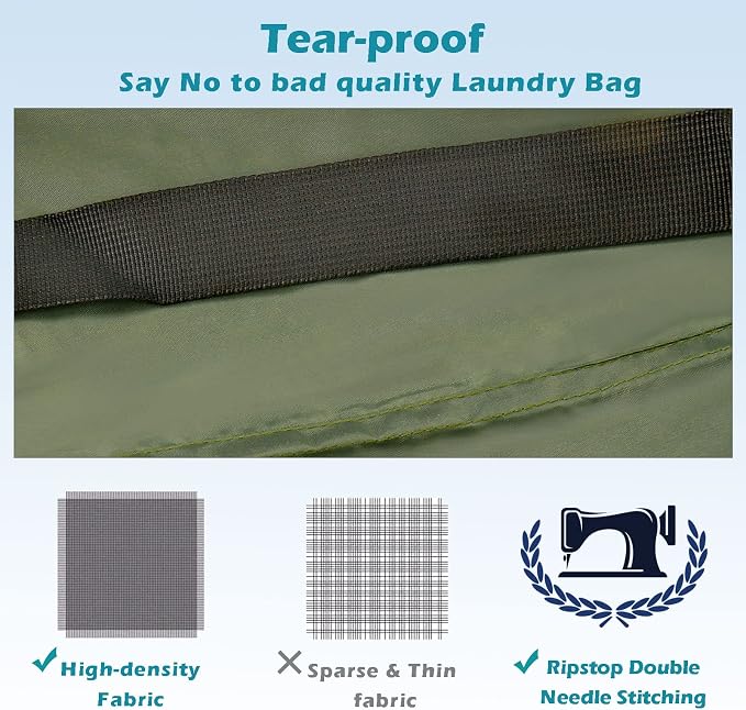 Heavy Duty Laundry Bag 2 Pack XL Nylon Laundry Bags - Image 3