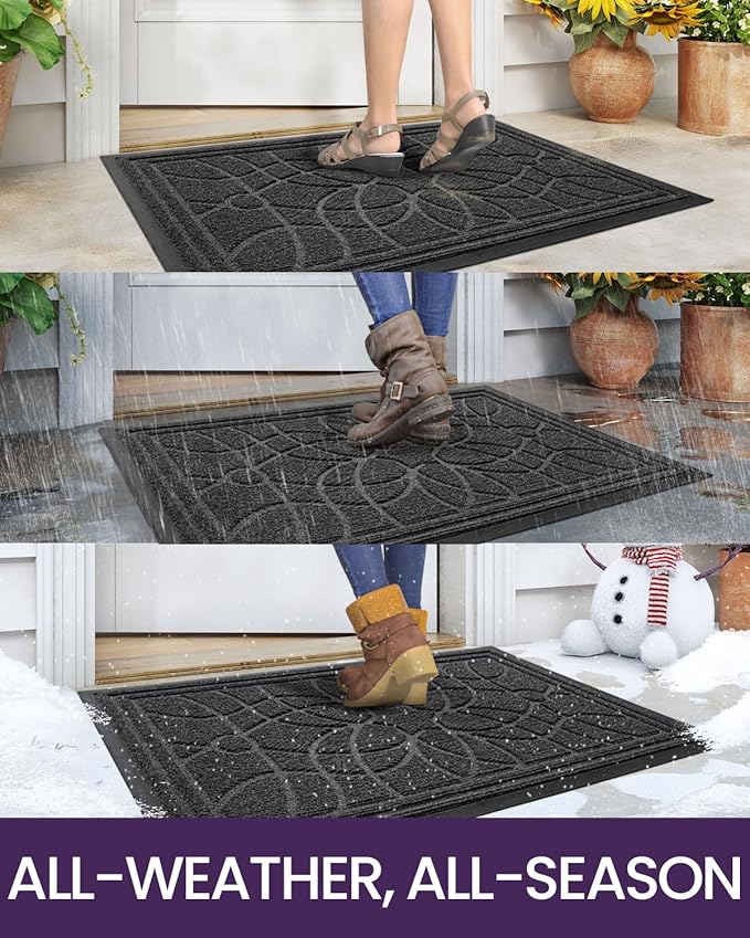 DEXI Front Door Mat Outside Entrance, Heavy Duty Non Slip Low Profile Doormat - Image 4