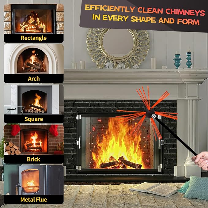 46 Feet Chimney Sweep Kit, Chimney Cleaning Kit - Image 6