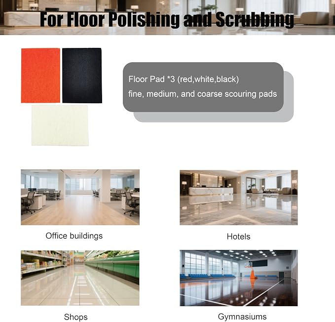 Floor Grinding Scrubber Buffer Polisher Machine Square Chassis Clean Polish Wax - Image 6