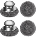 4pcs Steel Wool Scrubber with Replacement Wire Sponge Pads Set, Stainless Steel by VinYanKee
