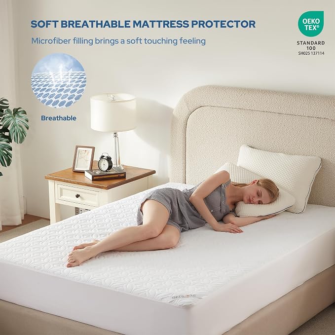 BEDLORE Waterproof Mattress Protector, Full Size Mattress Pad - Image 3