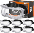 OXG 6 Pack Protective Safety Goggles Anti-Fog, Adjustable Chemical Splash Eye by OXG