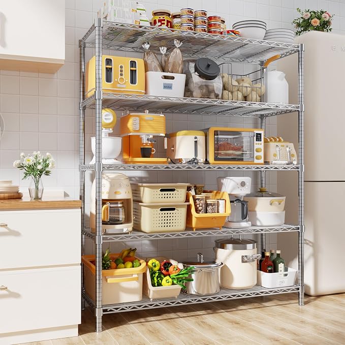 Storage Shelves, 5-Tier Adjustable Metal Industrial Utility Shelf Rack - Image 5