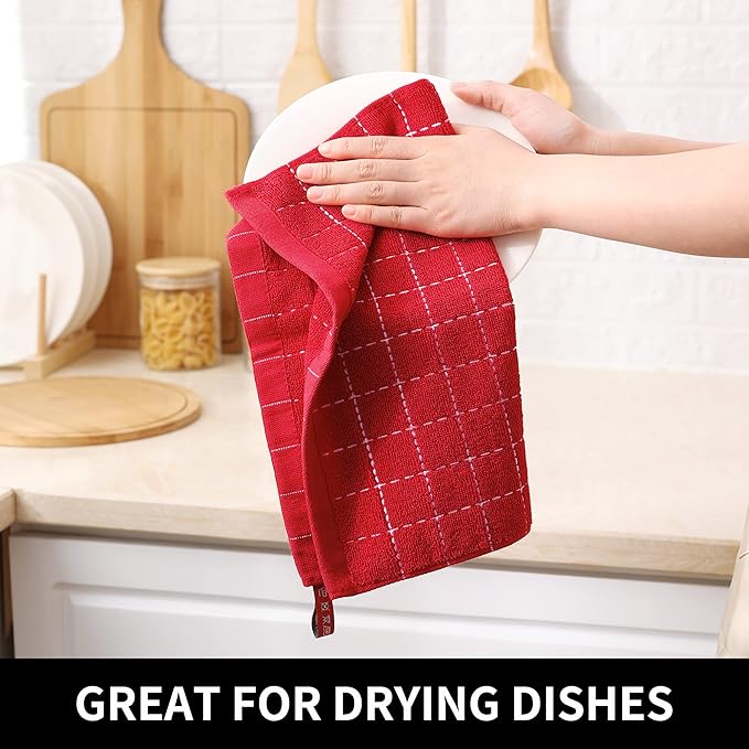 Homaxy 100% Cotton Terry Kitchen Dish Cloths, Ultra Soft and Absorbent Dish - Image 4