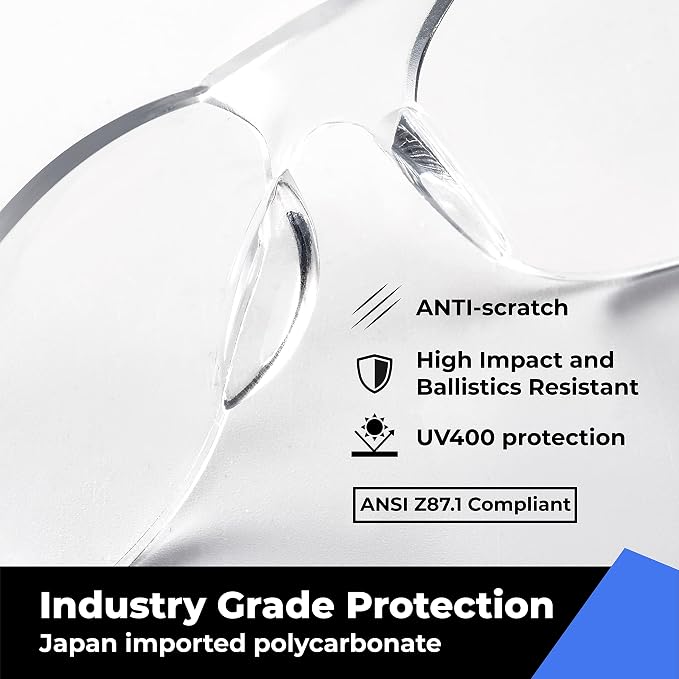amoolo Clear Safety Glasses Bulk of 48, Protective Eyewear - Image 3