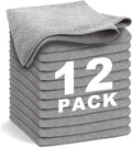 Gray Microfiber Cleaning Cloth 13"x13", Ultra Soft Absorbent Microfiber by WEAWE