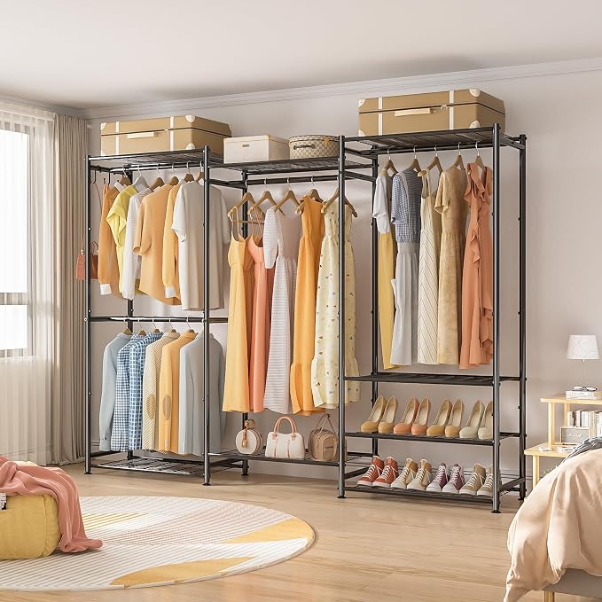 Wardrobe Closet Heavy Duty Clothes Rack, Portable Closet Organizer System - Image 2