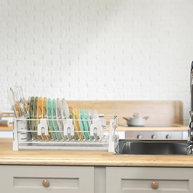 SIMPLE HOUSEWARE White Dish Drying Rack - Image 5