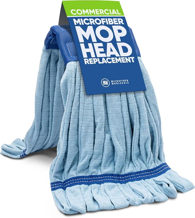 Commercial Mop Head Replacement – 1 Pack Blue Medium Microfiber Tube Mop | by MicrofiberWholesale