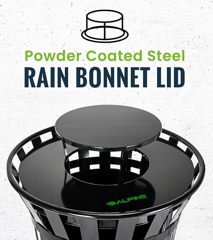 Trash can Lid for Alpine Commercial Outdoor Trash Can - Image 4