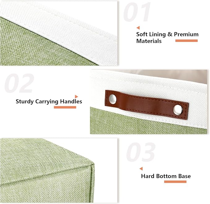 DULLEMELO 16 inch Fabric Storage Basket, Decorative Storage Boxes - Image 4