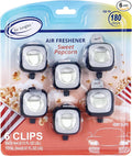 Air Jungles Sweet Popcorn Scent Car Air Freshener Clip, 6 Vent Clips, 4ml Each by AirJungles