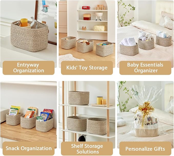Small Cotton Rope Basket – Storage Bin - Image 4