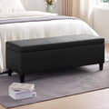 HUIMO Faux Leather Storage Ottoman Bench 50.3 Inch Extra Long PU Upholstered by HUIMO