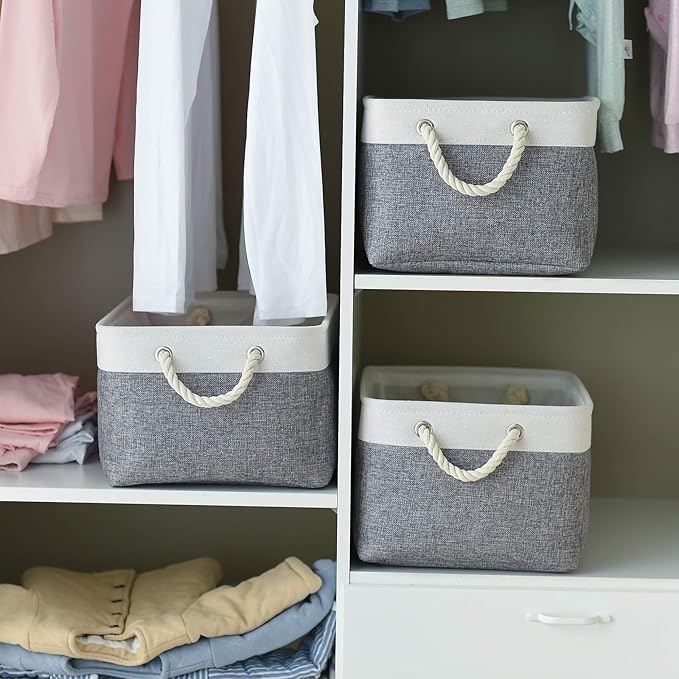 Storage Basket 16x12x8 inch Fabric Sturdy Canvas Storage Bins Organizer - Image 5
