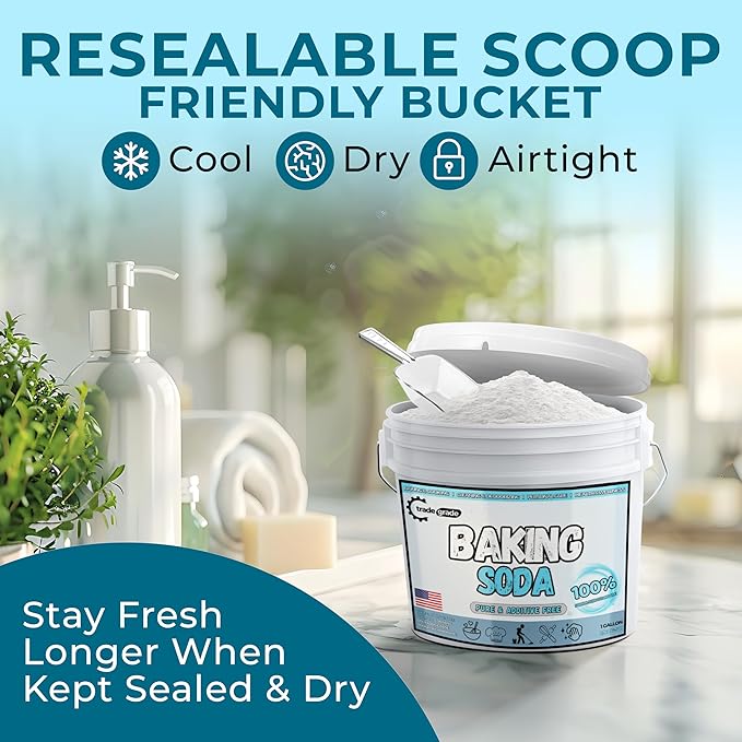 TradeGrade Pure Baking Soda Powder – 1 Gallon Bucket, Sodium Bicarbonate Powder - Image 5