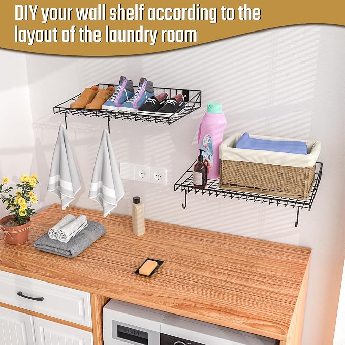4 Pack Garage Wall Shelf, Garage Wall Mounted Shelving, Heavy Duty Floating - Image 7