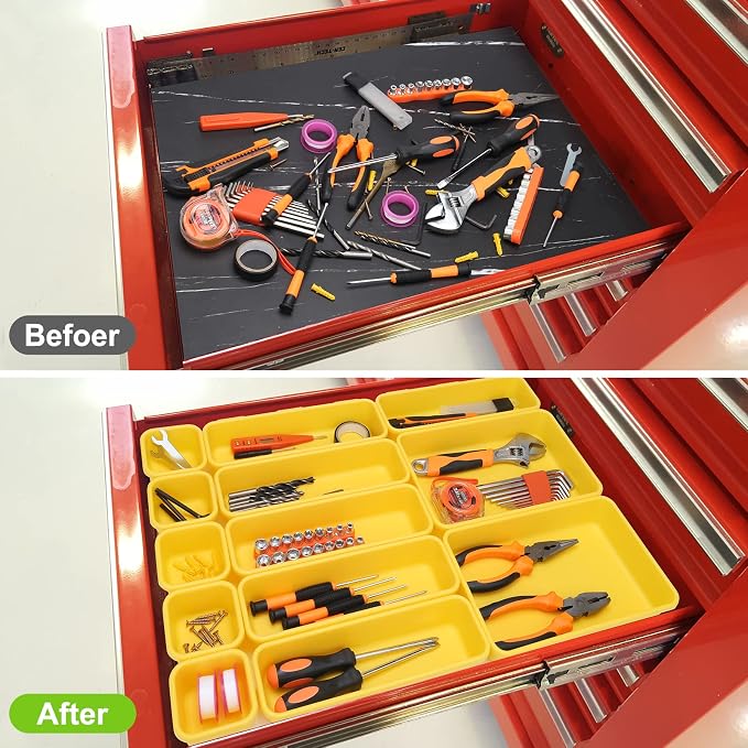 42 Pack Tool Box Organizer Tool Tray Dividers, Rolling Tool Chest Cart Cabinet - Image 2
