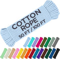 TECEUM Cotton Rope 3/16” – 50 FT – Strong All-Purpose Braided Rope – Natural by TECEUM