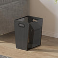 Piskyet Black Office Trash Can for Near Desk, 7 Gallon Unique Wood Bedroom by Piskyet