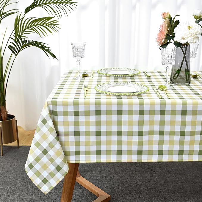 Waterproof Checkered Tablecloth Fabric - Image 4