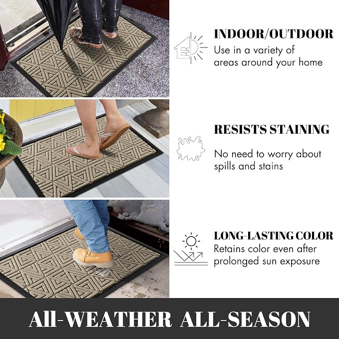 Yimobra Outdoor Mats for Front Door 29.5x17, All-Weather Waterproof Non-Slip - Image 5