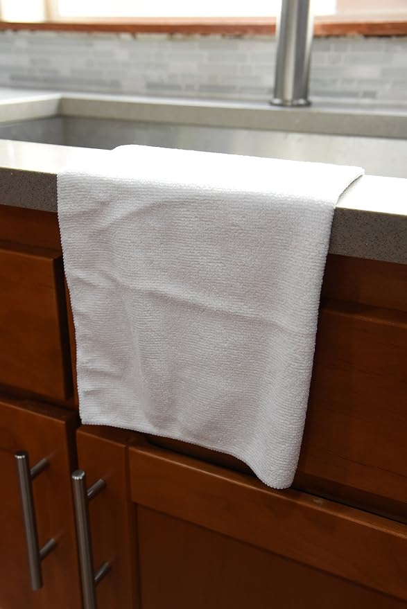 Tricol Clean Professional Extra-Thick Microfiber Cleaning Cloth 12 Pack White - Image 8