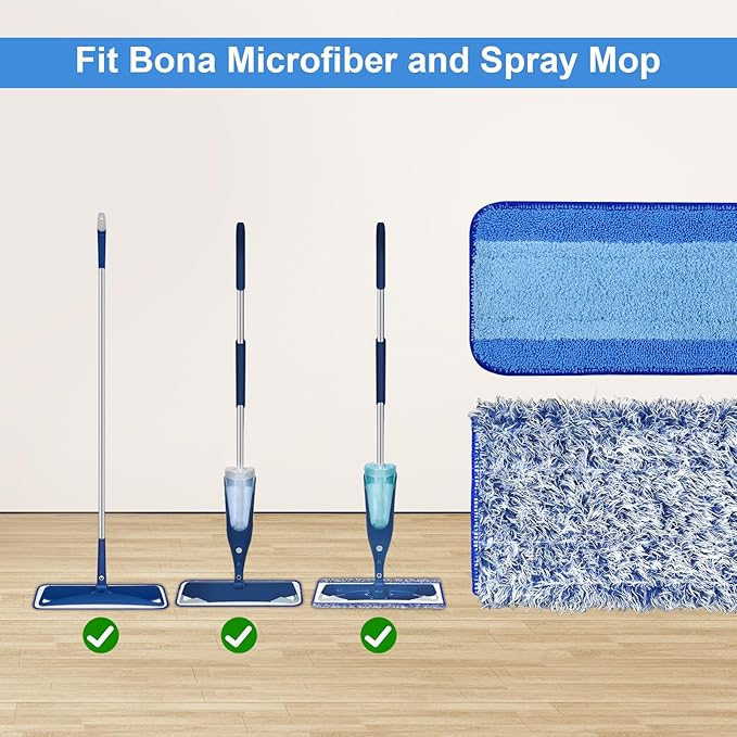 4 Pack Microfiber Cleaning Pad for Bona Mop Safe for Hardwood & Hard Surface - Image 4