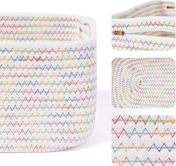 Small Storage Baskets for Organizing | Closet Organizer Bins | Shelf Toy Basket - Image 2