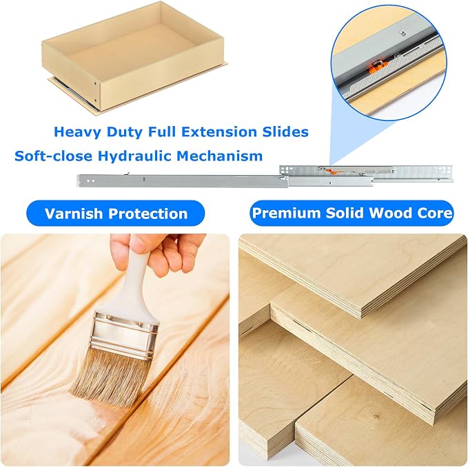 WelFurGeer Soft Close Pull Out Cabinet Organizer, Smooth Slide-Out Shelf - Image 5