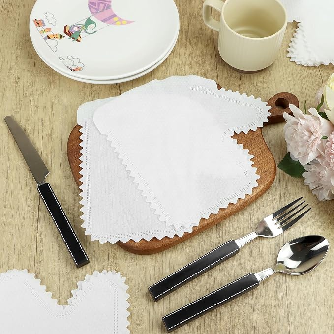QWORK White Microfiber Dusting Gloves, 60 Pieces Dusting Mitt, Wipes Feather - Image 5