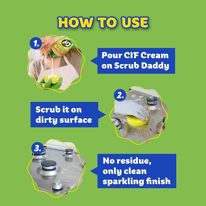 Scrub Daddy Sponges & Cif All Purpose Cleaner, Lemon - Image 6
