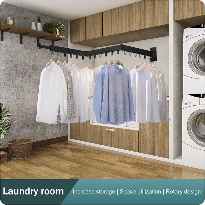 Clothes Drying Rack, Laundry Drying Rack, Clothes Rack Wall Mount, Wall Mounted - Image 7