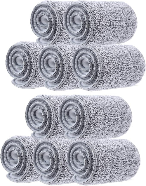 10 Pack 13 * 4.9" Generic Mop Pads Mop Head Refill Washable Wet/Dry Mops Flat by Rinakou