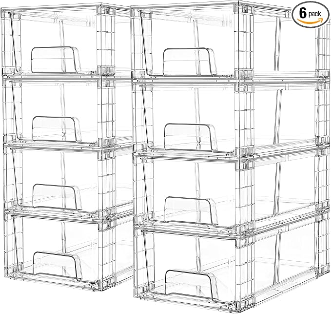 Vtopmart 8 Pack Stackable Storage Drawers, Easily Assemble Containers by Vtopmart