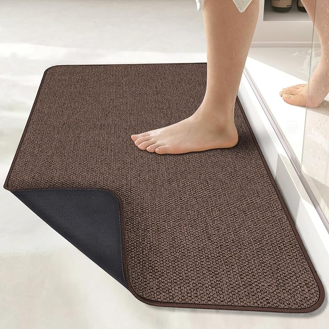 Bath Mat, Ultra Thin Bathroom Rugs, Rubber Bath Mats by BosapDirect