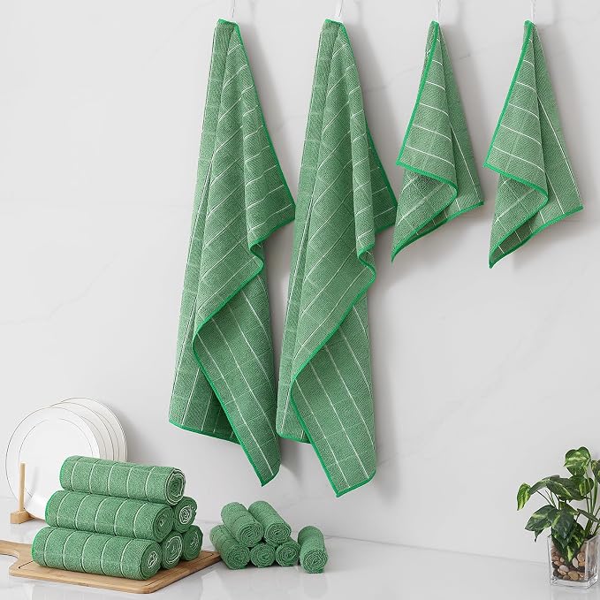 Homaxy Microfiber Kitchen Towels and Dishcloths Set, 16 Pack Soft and Absorbent - Image 8