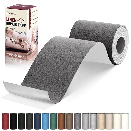 Linen Repair Tape 4x79 inch, Self Adhesive Fabric Patches, Linen Patch Tape Kit by Cahomo