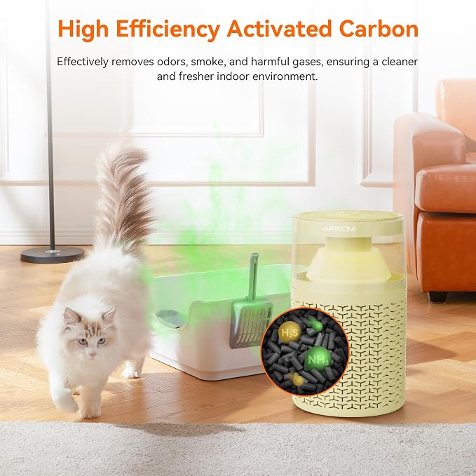 AIRROMI Pet Air Purifier for Home Bedroom Covers 658 Ft², - Image 8