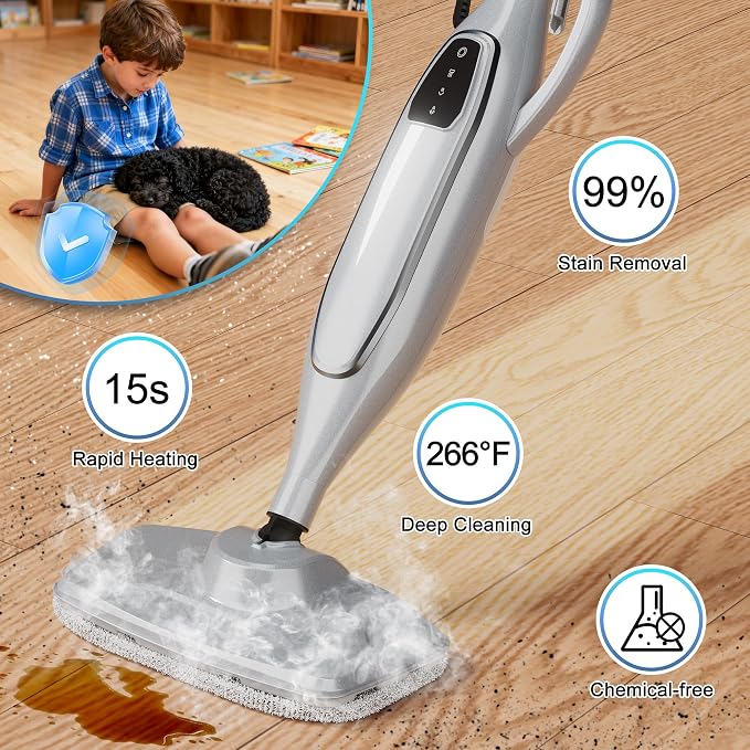 Steam Mop Cleaner, GONGNAR All-in-one Powerful Handheld Steam Cleaner - Image 2