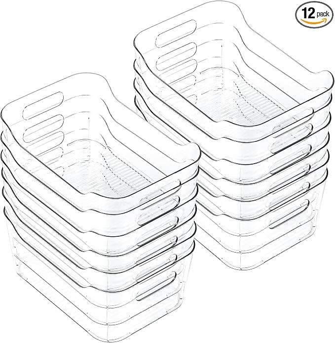 Clear Plastic Storage Bins, Refrigerator, Organizer Bins by CiWiVOKi