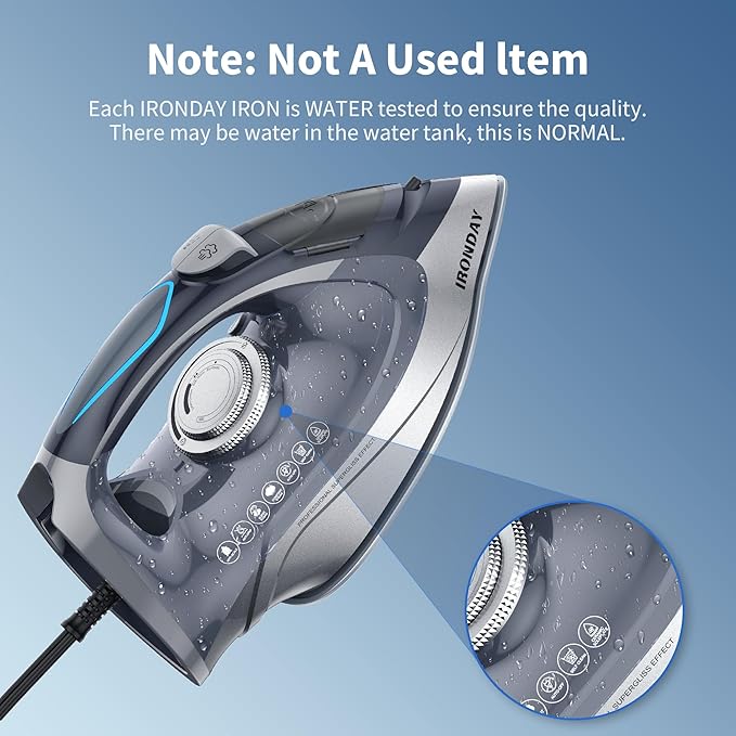 Steam Iron for Clothes Rapid Heating, 1700W Iron Burst of Steam, Non-Stick - Image 2