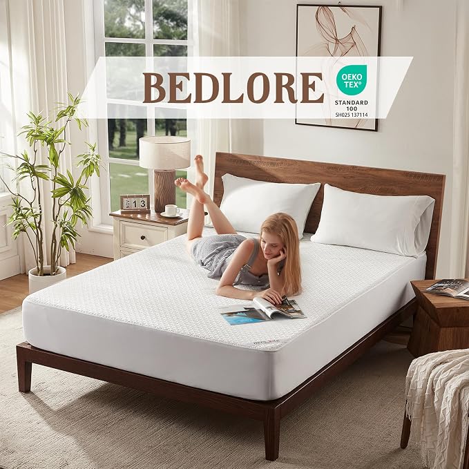 BEDLORE King Mattress Protector, Waterproof Noiseless Mattress Cover - Image 3